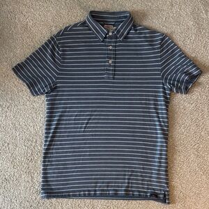 Faherty Blue Striped Polo Shirt
